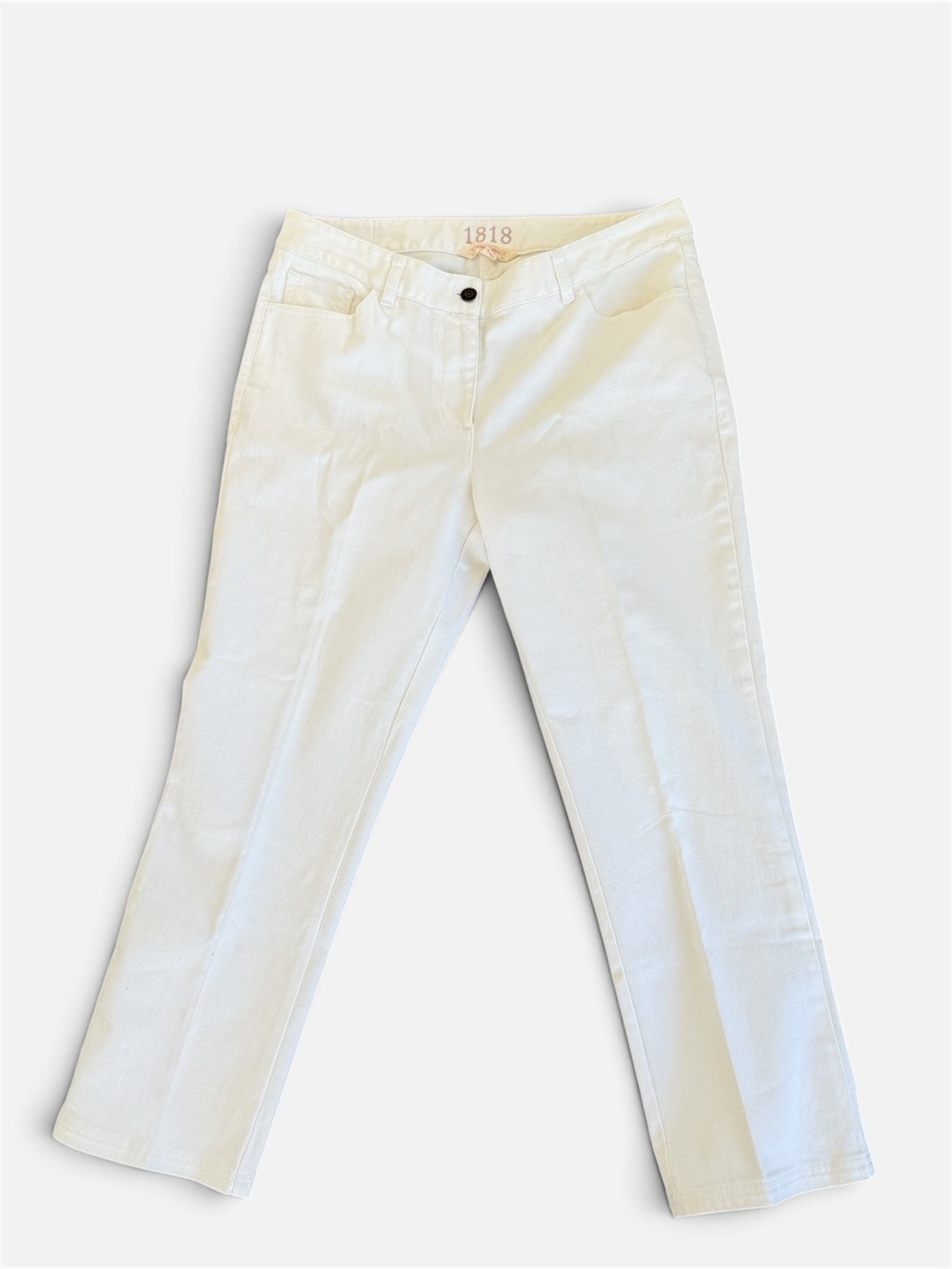 Brooks Brothers 1818 White Straight-Leg Cropped Women’s Stretch Denim, 10